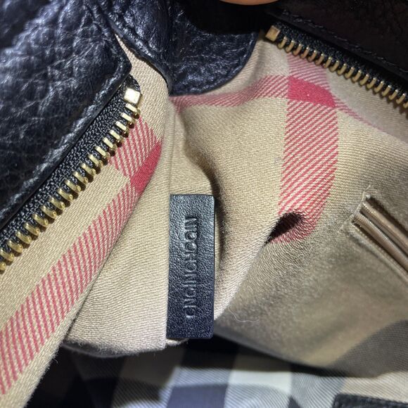 BURBERRY Black Canvas Leather Logo BSX Stowell Travel Tote Bag Purse - Picture 13 of 16